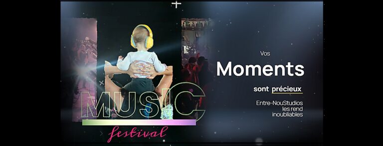 Teaser du Festival Les P’tits Ballots avec enfant au casque jaune devant une scène de concert